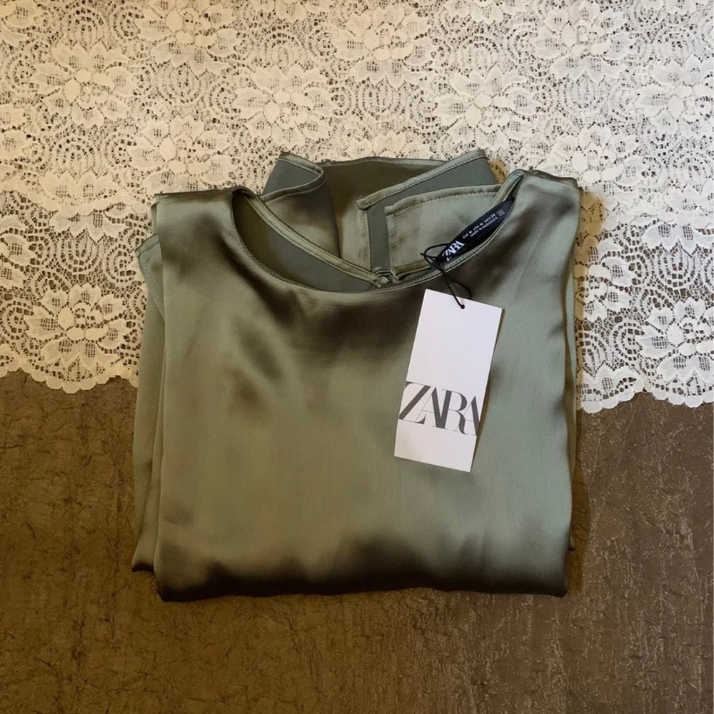 Zara Long Satin Effect Blouse. - Picture 5 of 12
